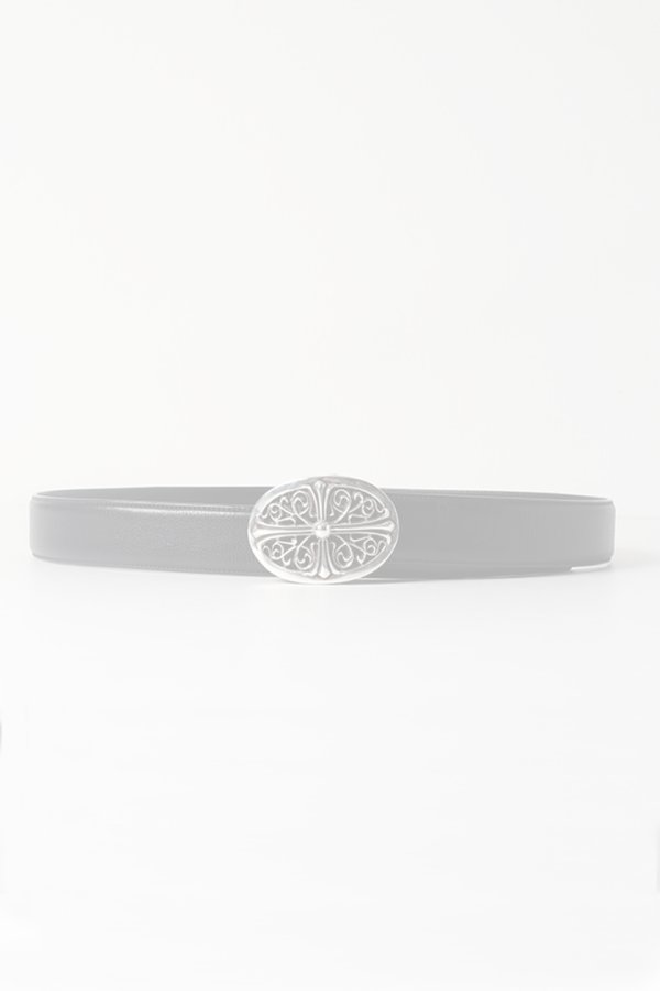 画像1:   CHROME HEARTS クロムハーツ クラシックオーバルクロスバックルベルト1.5 {-BES}  :CH202501-07-BLK-F  (1)