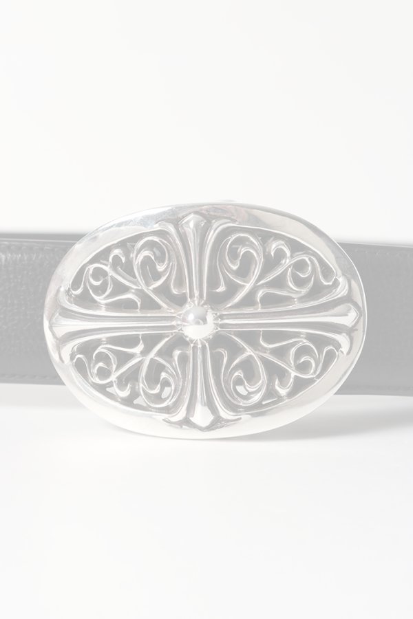 画像2:   CHROME HEARTS クロムハーツ クラシックオーバルクロスバックルベルト1.5 {-BES}  :CH202501-07-BLK-F  (2)