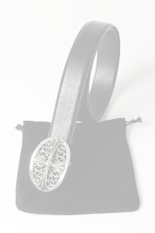 画像7:   CHROME HEARTS クロムハーツ クラシックオーバルクロスバックルベルト1.5 {-BES}  :CH202501-07-BLK-F  (7)