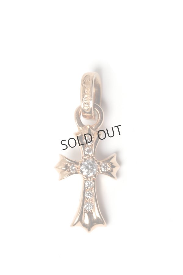 画像1: {SOLD}★海外買付 新品 インボイス付 CHROME HEARTS クロムハーツ CHクロス ベビーファット パヴェダイヤチャーム ゴールド{-BES} (1)