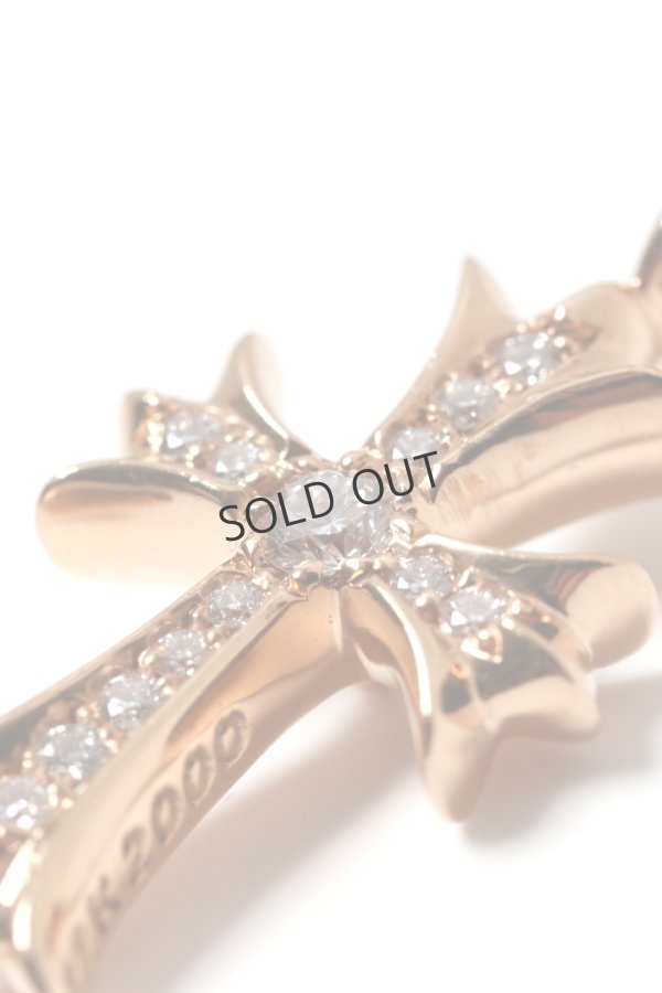 画像3: {SOLD}★海外買付 新品 インボイス付 CHROME HEARTS クロムハーツ CHARM-TINY CH CROSS／タイニーCHクロス パヴェダイヤチャーム ゴールド{-BES} (3)