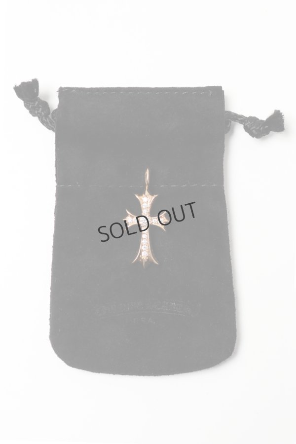 画像6: {SOLD}★海外買付 新品 インボイス付 CHROME HEARTS クロムハーツ CHARM-TINY CH CROSS／タイニーCHクロス パヴェダイヤチャーム ゴールド{-BES} (6)