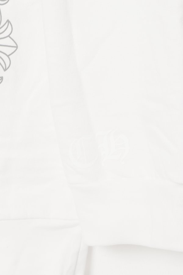 画像3:   CHROME HEARTS クロムハーツ フローラル クロス CHハート LOVE YOU クルーネック スウェットシャツ {-BES}  :CH202505-03-WHT  (3)