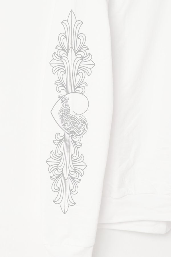 画像7:   CHROME HEARTS クロムハーツ フローラル クロス CHハート LOVE YOU クルーネック スウェットシャツ {-BES}  :CH202505-03-WHT  (7)