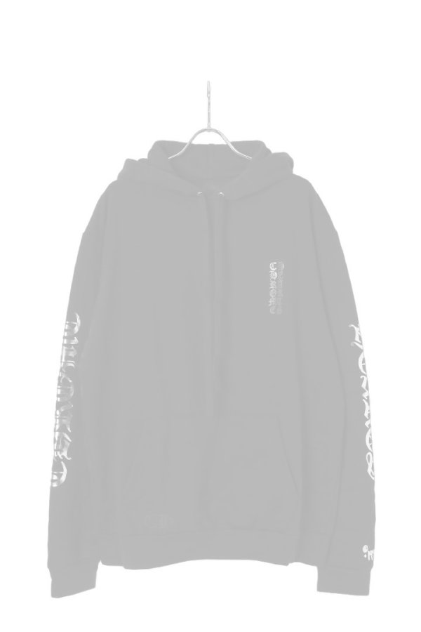 画像1:   CHROME HEARTS クロムハーツ 1988オンライン限定袖ロゴプリントプルオーバーパーカー {-BEA}  :CH202508-01-BLK  (1)