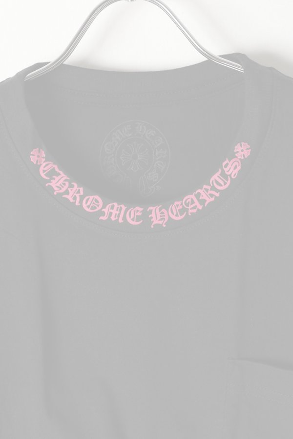 画像2:  {SOLD} CHROME HEARTS ロングスリーブ ポケットクルーネックTシャツ ブラック×ピンク {-BEA}  :CH202510-01-BLK  (2)