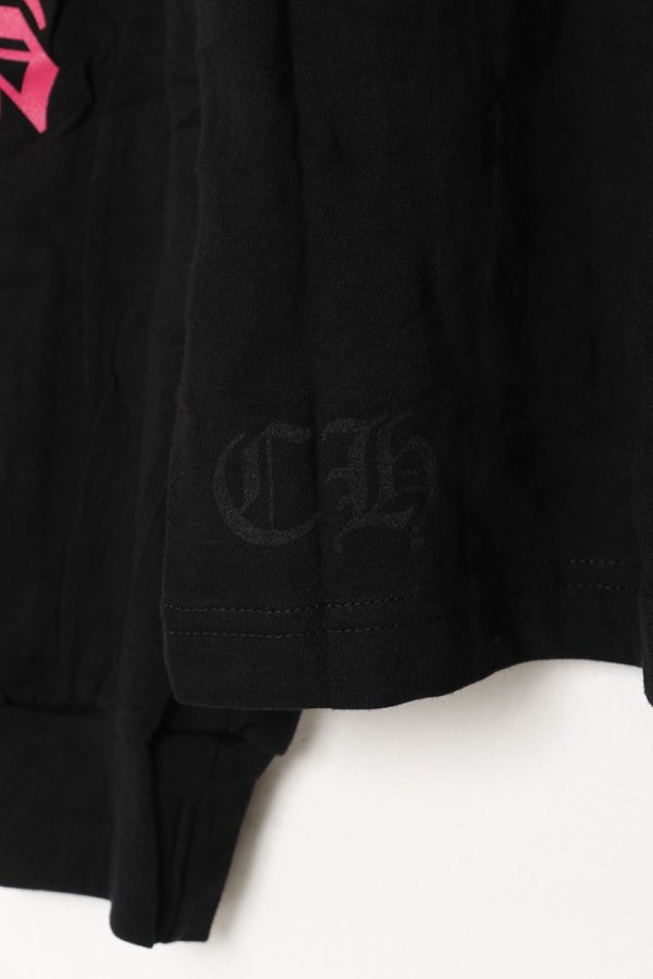 画像4: CHROME HEARTS ロングスリーブ ポケットクルーネックTシャツ ブラック×ピンク{-BEA} (4)