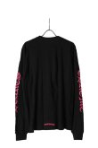 画像5: CHROME HEARTS ロングスリーブ ポケットクルーネックTシャツ ブラック×ピンク{-BEA} (5)