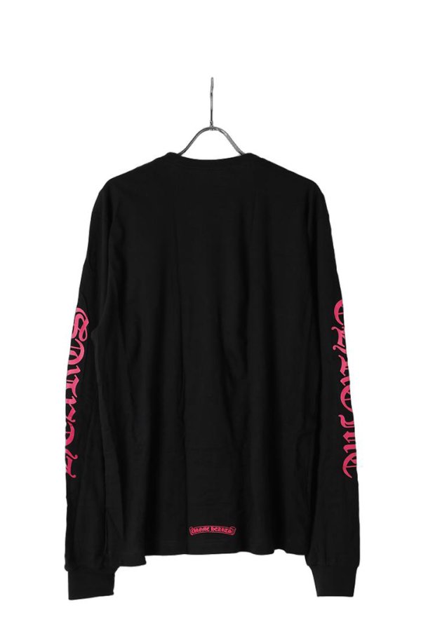 画像5: CHROME HEARTS ロングスリーブ ポケットクルーネックTシャツ ブラック×ピンク{-BEA} (5)