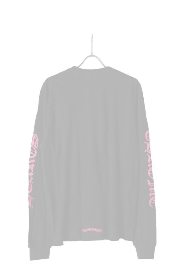 画像5:  {SOLD} CHROME HEARTS ロングスリーブ ポケットクルーネックTシャツ ブラック×ピンク {-BEA}  :CH202510-01-BLK  (5)