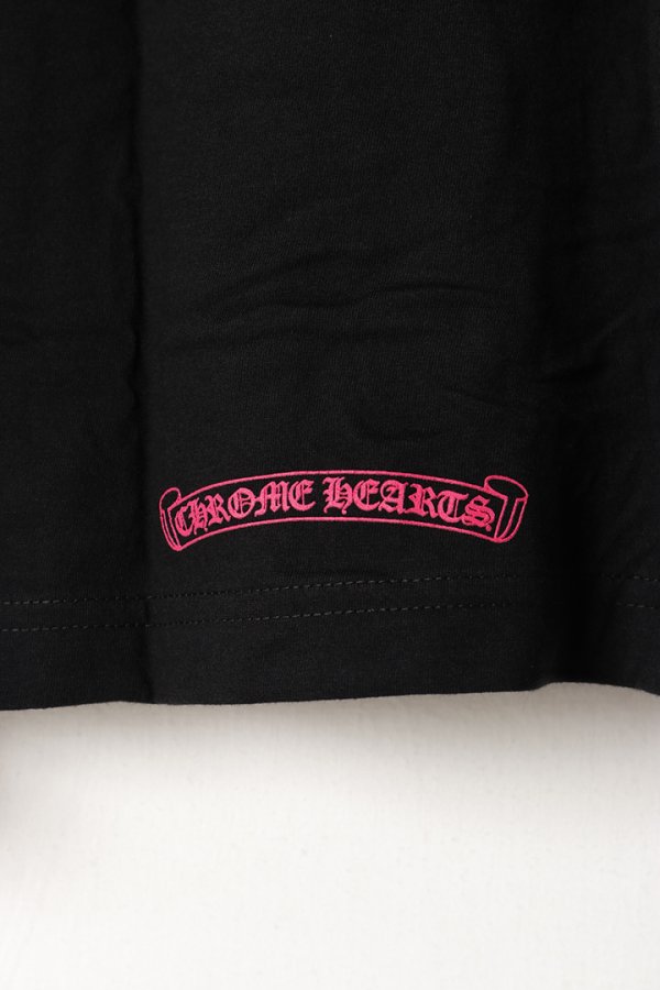 画像6: CHROME HEARTS ロングスリーブ ポケットクルーネックTシャツ ブラック×ピンク{-BEA} (6)