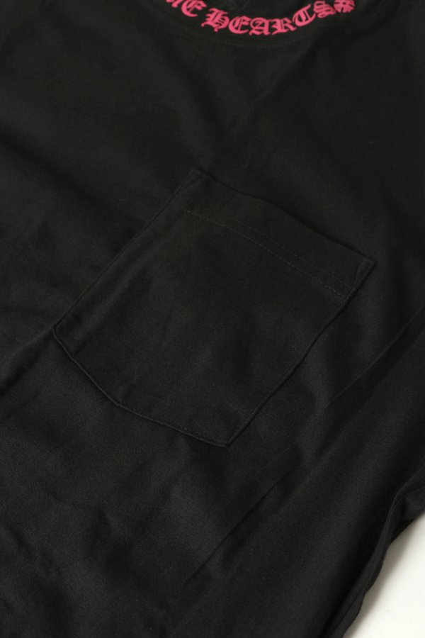 画像11: CHROME HEARTS ロングスリーブ ポケットクルーネックTシャツ ブラック×ピンク{-BEA} (11)
