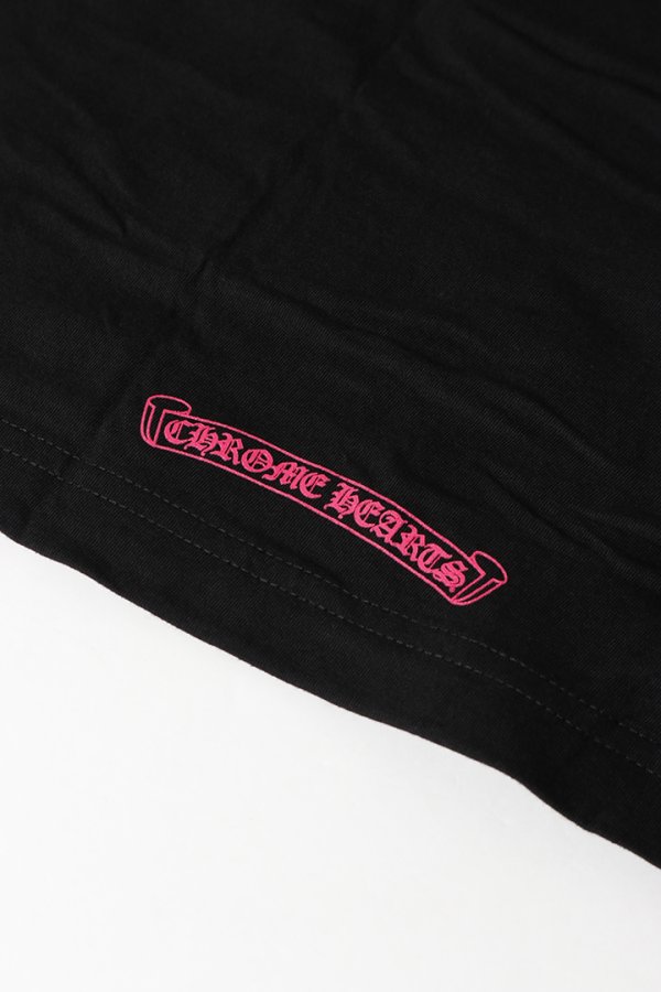 画像12: CHROME HEARTS ロングスリーブ ポケットクルーネックTシャツ ブラック×ピンク{-BEA} (12)