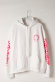 画像2: {SOLD}★新品 インボイス付 CHROME HEARTS クロムハーツ ピンクホースシュー フローラルスリーブ プルオーバーパーカー Pink Horseshoe Floral Sleeve Pullover Hoodie{408152701WHTLRG01R-BEA} (2)