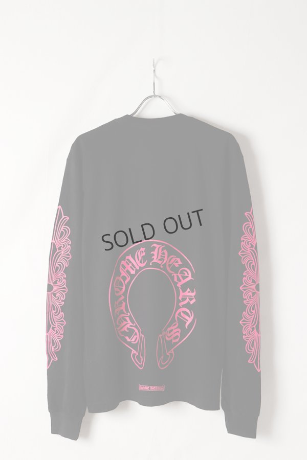 画像7: {SOLD}★新品 CHROME HEARTS クロムハーツ ピンクホースシュー フローラルロングスリーブTシャツ ブラック Pink Horseshoe Floral Long-Sleeve T-Shirt - Black{408129112******01G-BEA} (7)