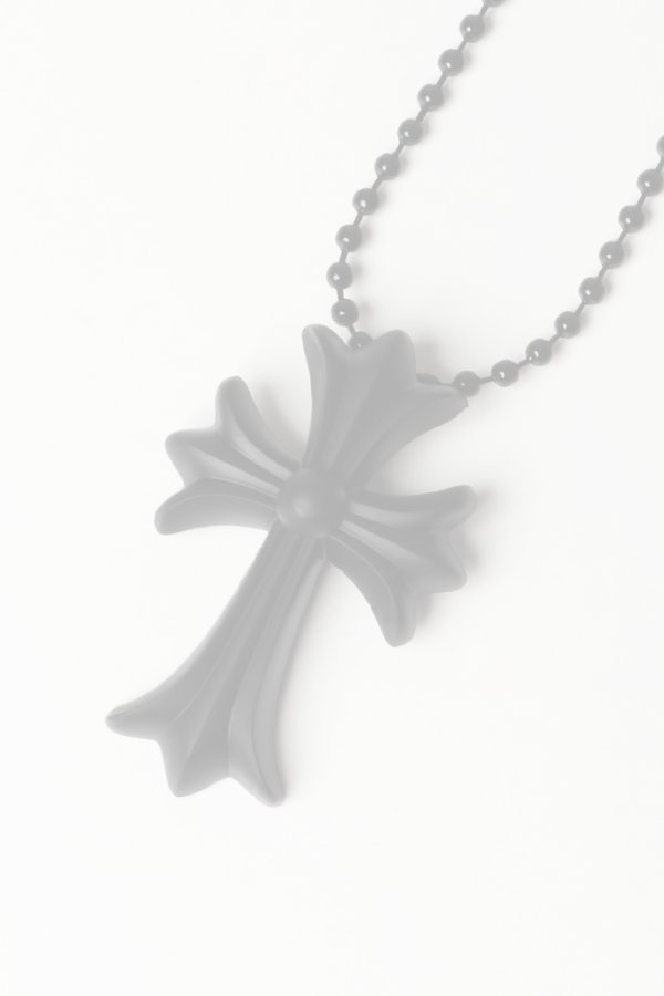 画像2:   CHROME HEARTS クロムハーツ シリコン ラバー CHクロス ボールチェーン ペンダント マットブラック {604175364AHWXXX445-BEA}  :CH202511-06-BLK-F  (2)
