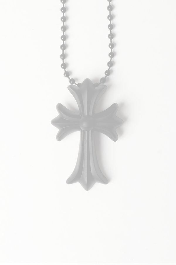 画像4:   CHROME HEARTS クロムハーツ シリコン ラバー CHクロス ボールチェーン ペンダント マットブラック {604175364AHWXXX445-BEA}  :CH202511-06-BLK-F  (4)