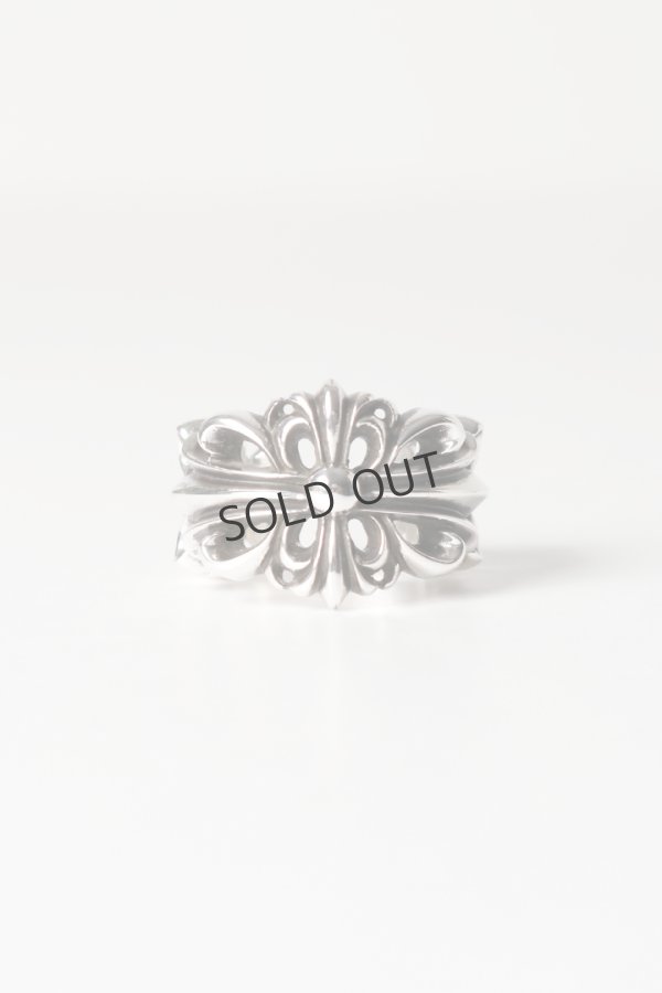 画像2: {SOLD}★新品 インボイス付 CHROME HEARTS クロムハーツ ダブルフローラルクロスリング{207081100SLV090001-BEA} (2)