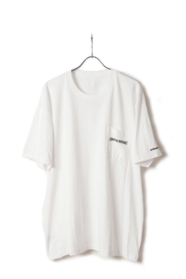 画像1: ★海外買付 新品 インボイス付 CHROME HEARTS  クロムハーツ スクロールラベル ショートスリーブ ポケットTシャツ{408129111WHT***759-BFS} (1)