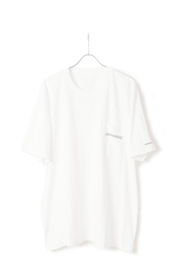 画像1:  {SOLD} CHROME HEARTS  クロムハーツ スクロールラベル ショートスリーブ ポケットTシャツ {408129111WHT***759-BFS}  :CH202601-03-WHT-XXL  (1)