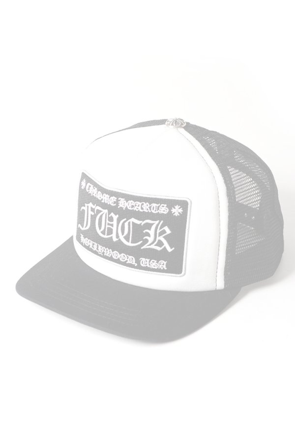 画像1:  {SOLD} CHROME HEARTS  クロムハーツ HAT-TRUCKER CAP／FUCK ハリウッド トラッカーキャップ {304112505BLWBR0130-BFS}  :CH202601-08-BKWH-F  (1)