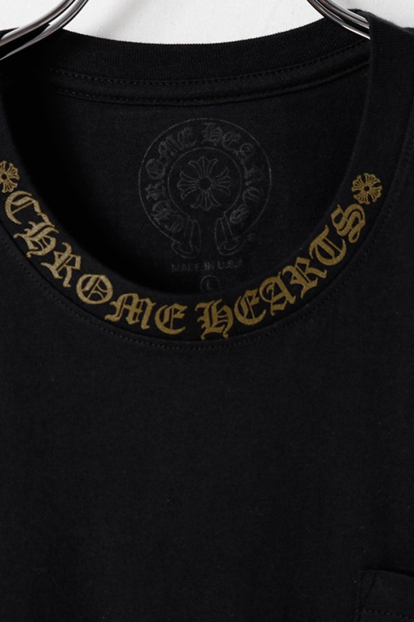 画像2: CHROME HEARTS クロムハーツ アーミーグリーンネックロゴ ショートスリーブTシャツ{-BFS} (2)
