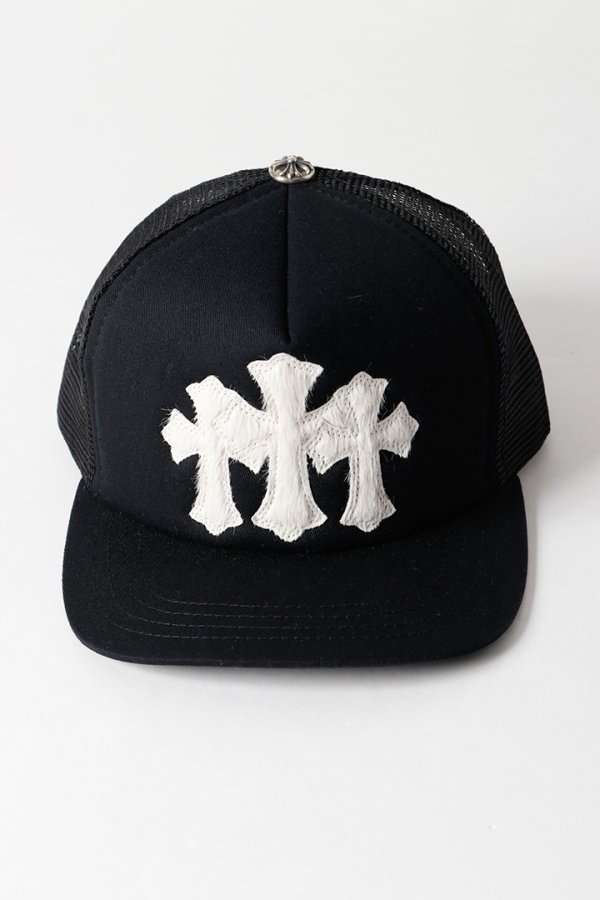 画像2: CHROME HEARTS クロムハーツ 3セメタリークロスハラコパッチ トラッカーメッシュキャップ{-BFS} (2)