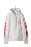 画像1: {SOLD}CHROME HEARTS クロムハーツ ピンクホースシュー/フローラルクロス プルオーバーパーカー{-BFS} (1)
