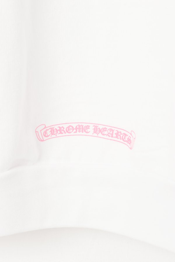 画像5:   CHROME HEARTS クロムハーツ ピンクホースシュー/フローラルクロス プルオーバーパーカー {-BFS}  :CH202603-10-WHT-XL  (5)