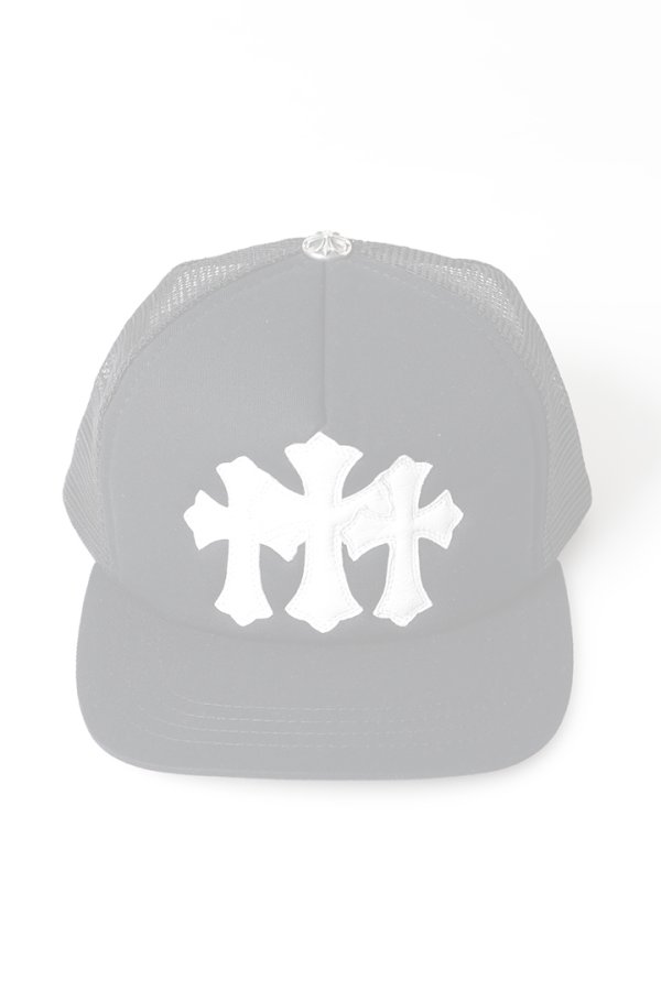 画像2:   CHROME HEARTS クロムハーツ 3セメタリークロス パッチ トラッカーメッシュキャップ {-BFS}  :CH202604-02-BKWH-F  (2)