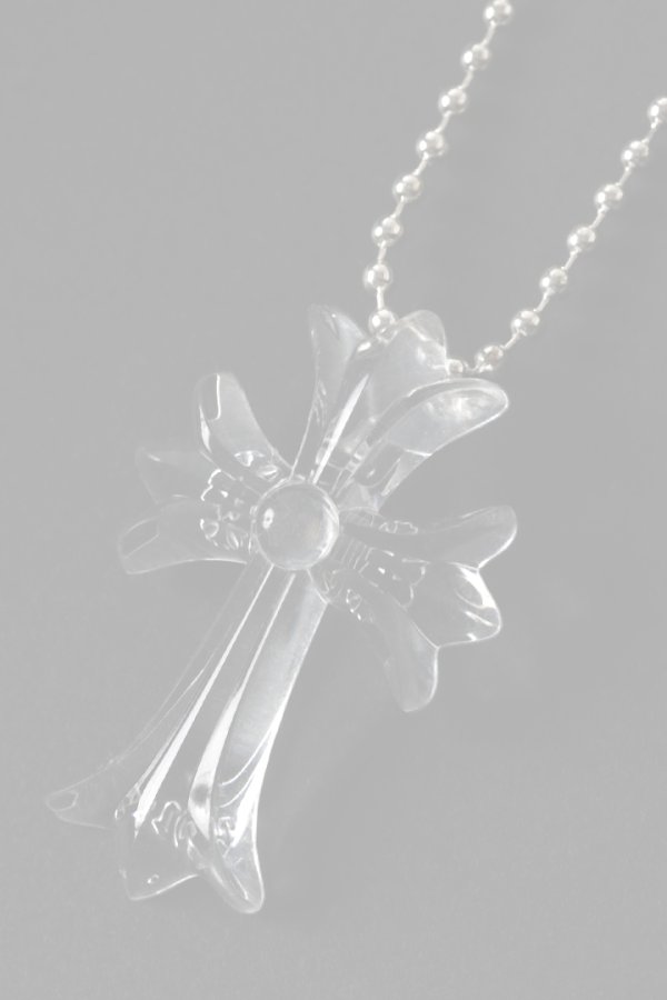 画像2:   CHROME HEARTS クロムハーツ クリアーシリコンCHクロス ボールチェーン ネックレス {-BFS}  :CH202604-04-CLR-F  (2)