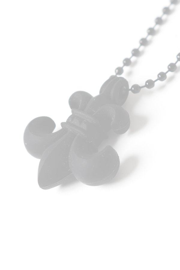 画像1:   CHROME HEARTS クロムハーツ PENDANT-BS FLEUR - SLCN／BSフレア ボールチェーン シリコンネックレス {-BFS}  :CH202604-07-BLK-F  (1)