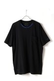画像1: CHROME HEARTS クロムハーツ ネックロゴ S/S Tシャツ ブラック×ブループリント{-BFS} (1)