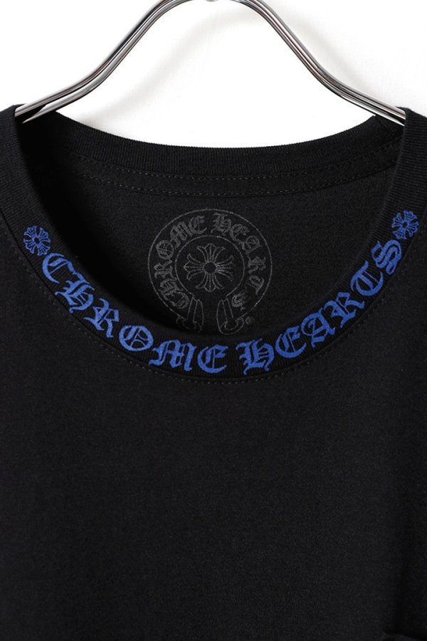 画像2: CHROME HEARTS クロムハーツ ネックロゴ S/S Tシャツ ブラック×ブループリント{-BFS} (2)