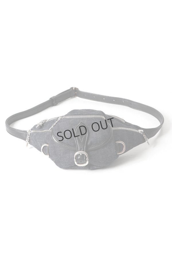 画像1: {SOLD}CHROME HEARTS クロムハーツ snat bag mini denim／ミニスナットパック インディゴデニム×ブラックレザー{-BFS} (1)