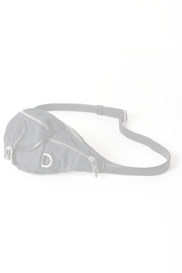 画像2:  {SOLD} CHROME HEARTS クロムハーツ snat bag mini denim／ミニスナットパック インディゴデニム×ブラックレザー {-BFS}  :CH202606-12-F  (2)