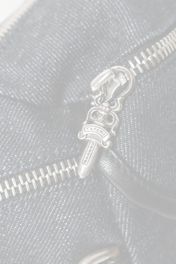 画像5:  {SOLD} CHROME HEARTS クロムハーツ snat bag mini denim／ミニスナットパック インディゴデニム×ブラックレザー {-BFS}  :CH202606-12-F  (5)
