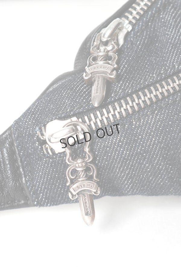 画像6: {SOLD}CHROME HEARTS クロムハーツ snat bag mini denim／ミニスナットパック インディゴデニム×ブラックレザー{-BFS} (6)