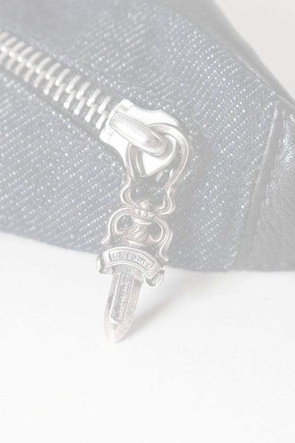 画像7:  {SOLD} CHROME HEARTS クロムハーツ snat bag mini denim／ミニスナットパック インディゴデニム×ブラックレザー {-BFS}  :CH202606-12-F  (7)