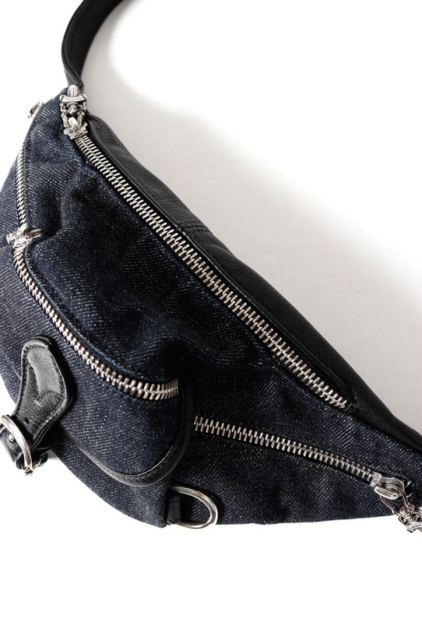 画像8: CHROME HEARTS クロムハーツ ミニスナットパック インディゴデニム×ブラックレザー{-BFS} (8)