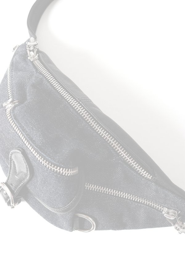 画像8:  {SOLD} CHROME HEARTS クロムハーツ snat bag mini denim／ミニスナットパック インディゴデニム×ブラックレザー {-BFS}  :CH202606-12-F  (8)