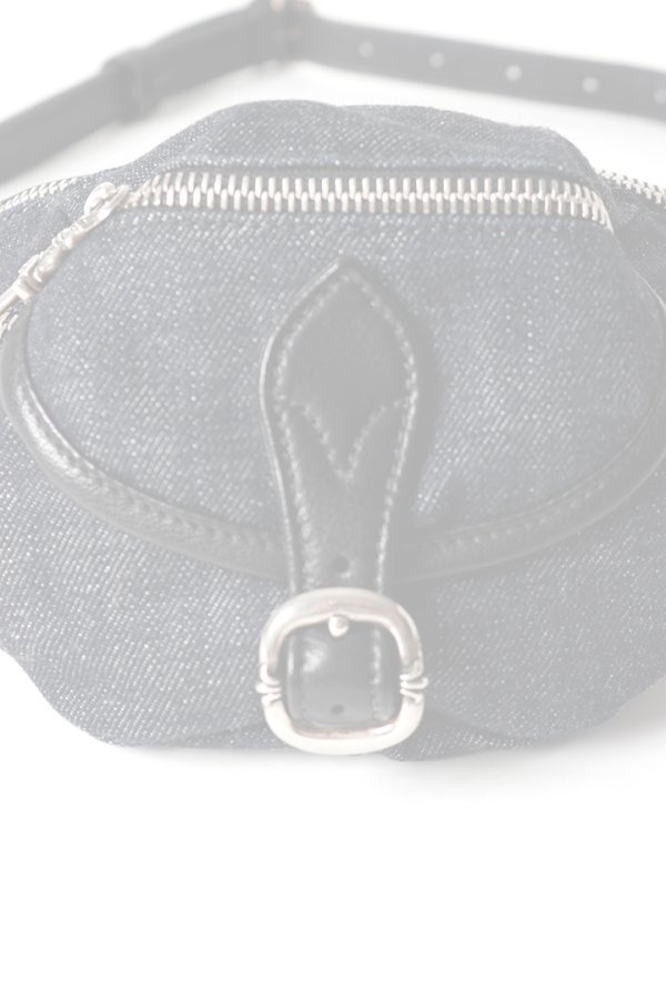 画像9:  {SOLD} CHROME HEARTS クロムハーツ snat bag mini denim／ミニスナットパック インディゴデニム×ブラックレザー {-BFS}  :CH202606-12-F  (9)