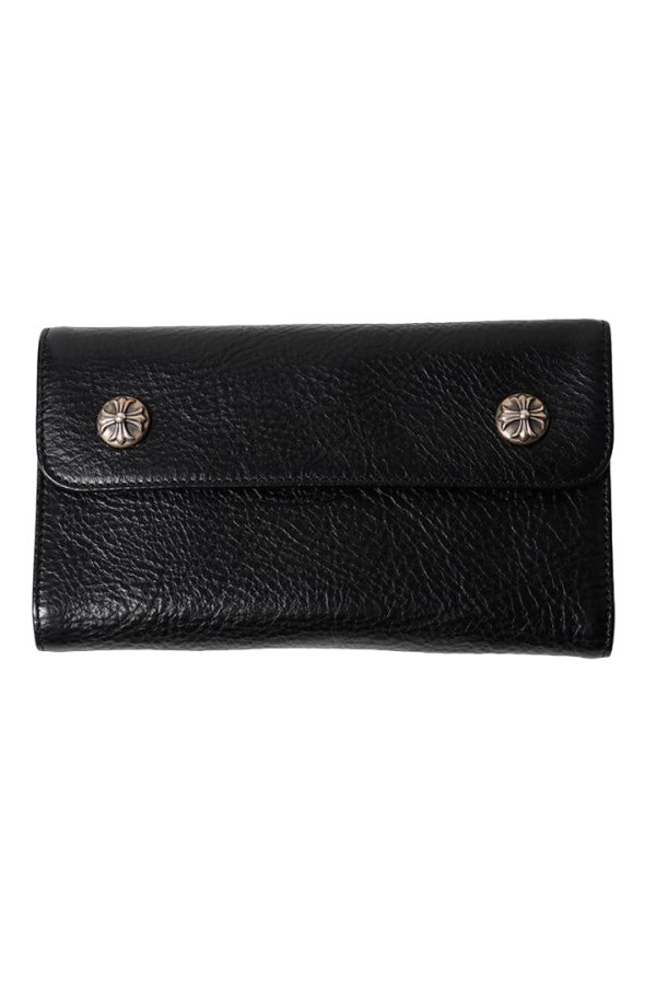 画像1: CHROME HEARTS クロムハーツ WALLET-WAVE-BLK HVY WT LTHR／ウェーブウォレット{-BFS} (1)