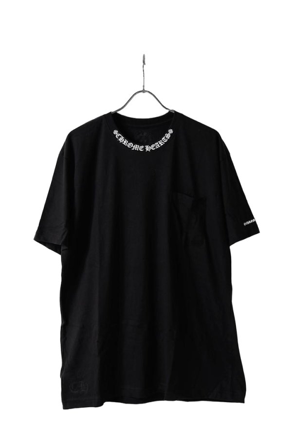 画像1: CHROME HEARTS クロムハーツ T-SHRT-M-SS PKT CREW／ネックロゴ S/S ポケットTシャツ{-BFS} (1)