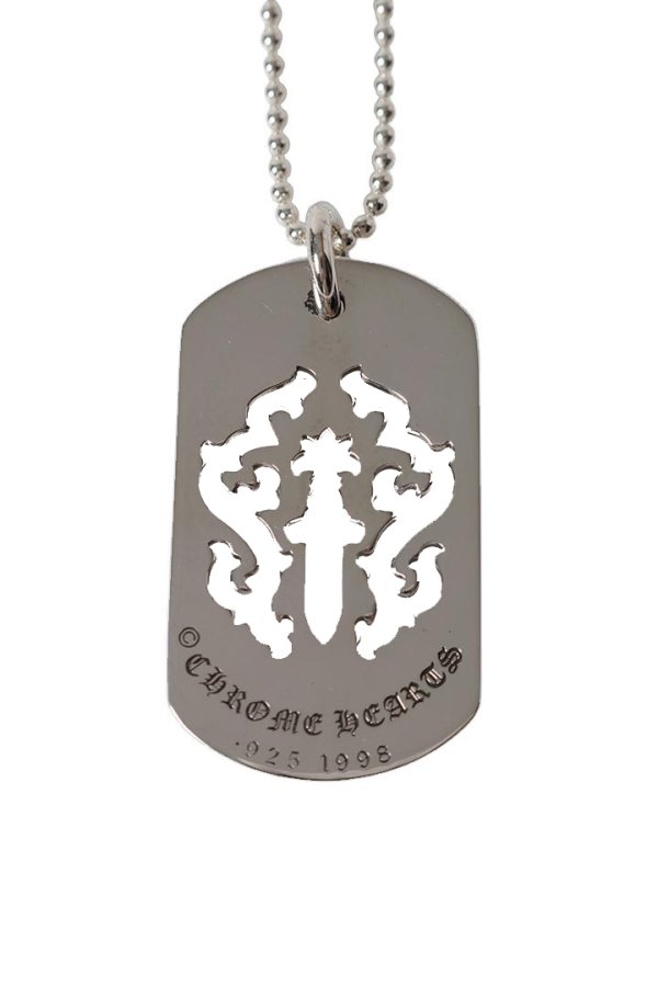 画像1: CHROME HEARTS クロムハーツ DOG TG-DAGGER-SLV-Ncklce／ダガー ドッグタグ ペンダント{-BFS} (1)