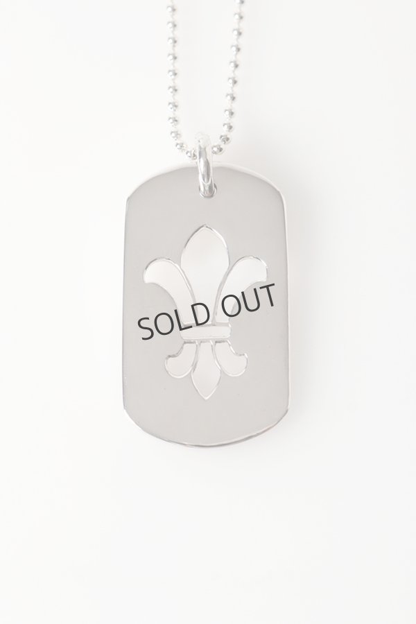 画像2: {SOLD}★海外買付 新品 インボイス付 CHROME HEARTS クロムハーツ DOG TG-CH FLEUR-SLV-Ncklce／フレア ドッグタグ ペンダント{-BFS} (2)
