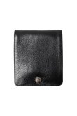 画像1: ★新品 インボイス付 CHROME HEARTS クロムハーツ WALLET-1 SNAP BLK HVY WT LTHR-／ワンスナップクロスボタン レザーウォレット{-BFS} (1)
