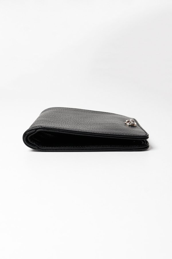 画像3: ★新品 インボイス付 CHROME HEARTS クロムハーツ WALLET-1 SNAP BLK HVY WT LTHR-／ワンスナップクロスボタン レザーウォレット{-BFS} (3)