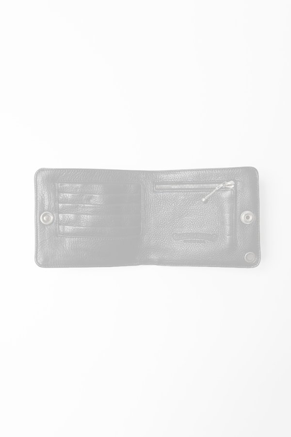 画像4:   CHROME HEARTS クロムハーツ WALLET-1 SNAP BLK HVY WT LTHR-／ワンスナップクロスボタン レザーウォレット {-BFS}  :CH202607-01-F  (4)
