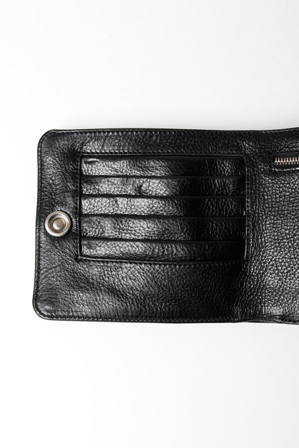 画像5: ★新品 インボイス付 CHROME HEARTS クロムハーツ WALLET-1 SNAP BLK HVY WT LTHR-／ワンスナップクロスボタン レザーウォレット{-BFS} (5)